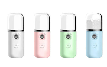 Handheld nano face spray device JSQ-3 in blue, white, pink, or green with USB charging and cold mist
