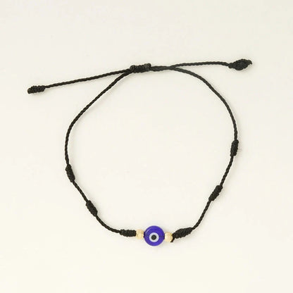 7-knot Evil Eye Bracelet 6 Pack with adjustable braided rope and blue charm