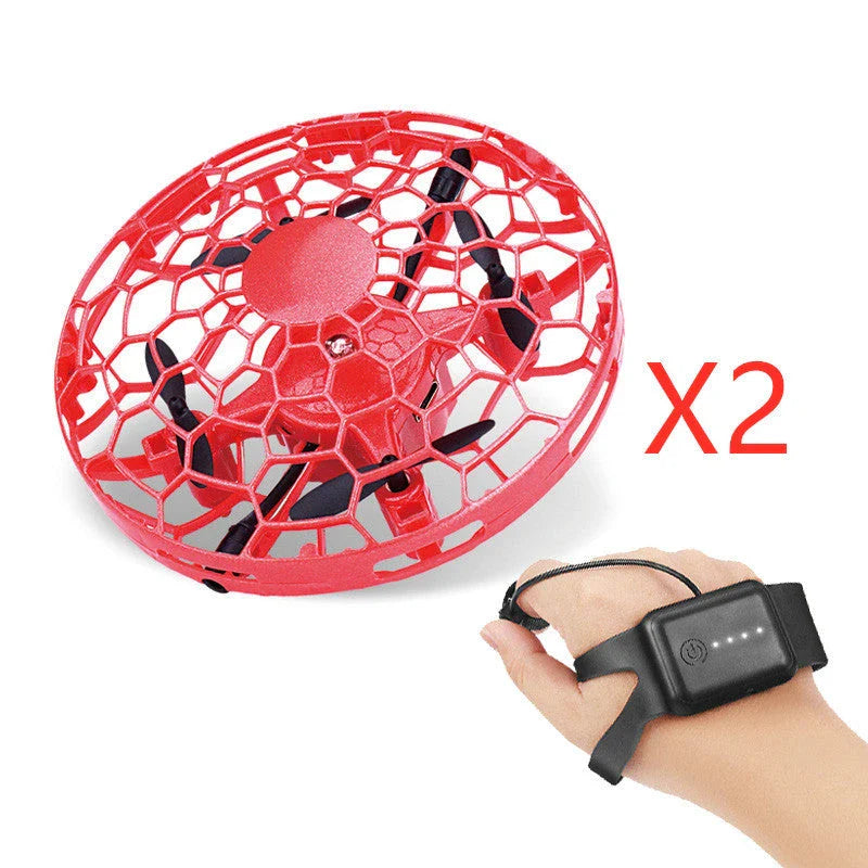 Futuristic mini drone helicopter with UFO-inspired design, automatic obstacle detection, and intuitive controls