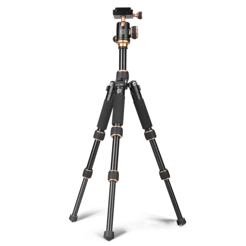 Black aluminium alloy ball head tripod for iPhone, shown at extended height.