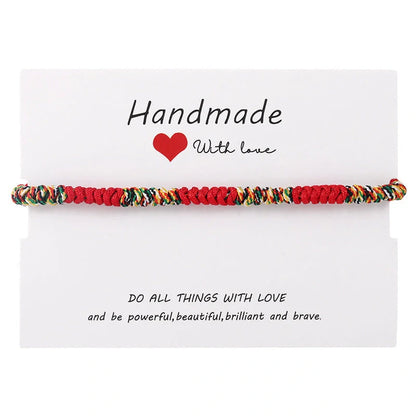 7-knot Evil Eye Bracelet 6 Pack with adjustable braided rope and blue charm