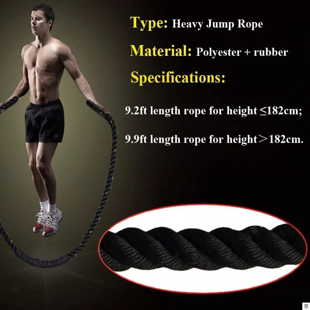 25mm Fitness Heavy Jump Rope for Crossfit and Weighted Training in 2.8m and 3.0m lengths