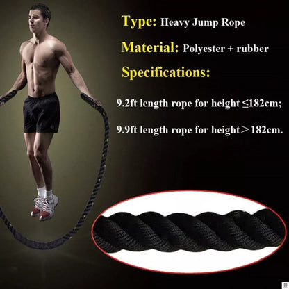 25mm Fitness Heavy Jump Rope for Crossfit and Weighted Training in 2.8m and 3.0m lengths