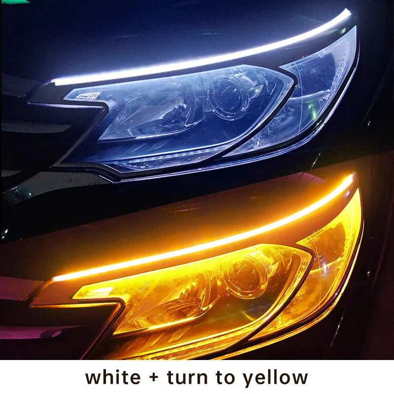 Motorcycle LED guide light bar tail light strip with streamer steering, 30-60cm length, 1.5cm width