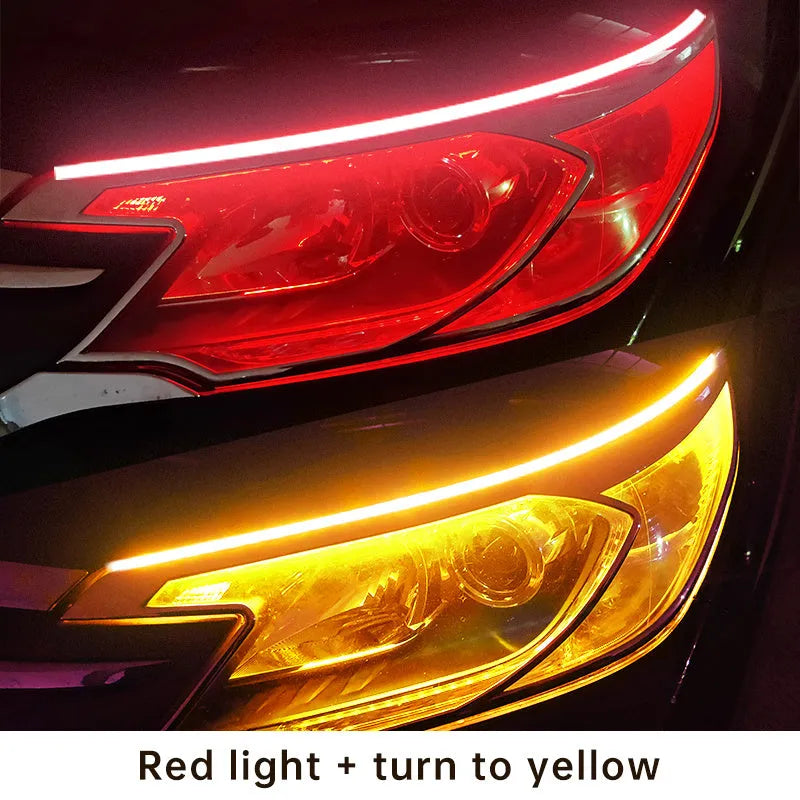 Motorcycle LED guide light bar tail light strip with streamer steering, 30-60cm length, 1.5cm width