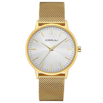 Casual men's and women's quartz watch with alloy case and 30 metre waterproof rating in various strap colours