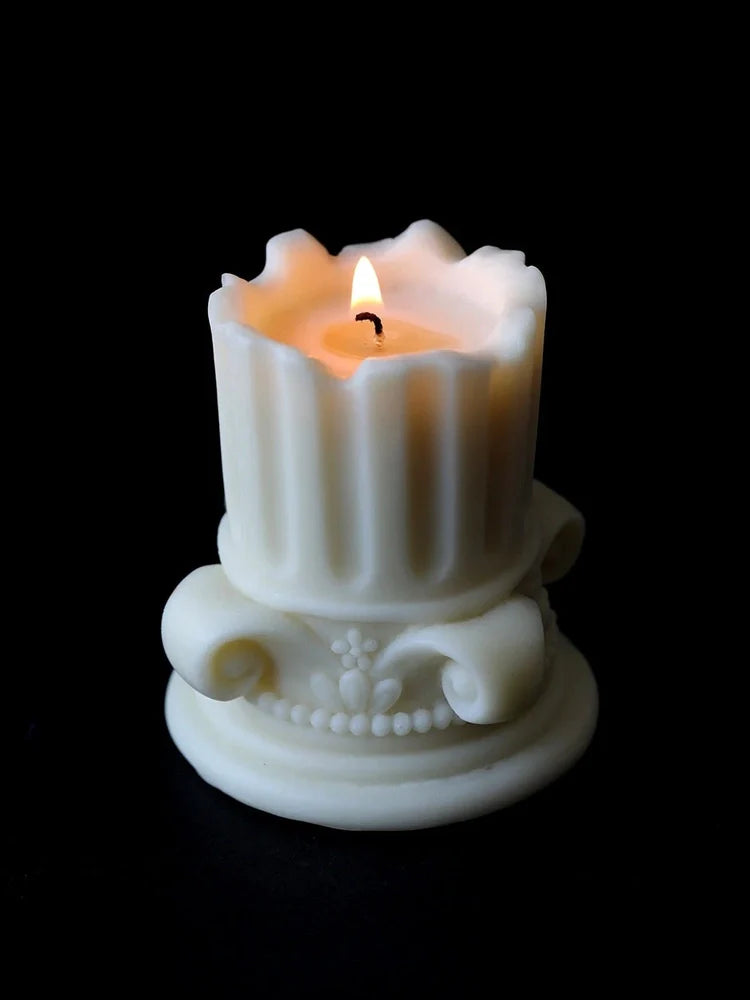 Roman column D candle mould measuring 7.6cm diameter by 8cm height for DIY scented candles