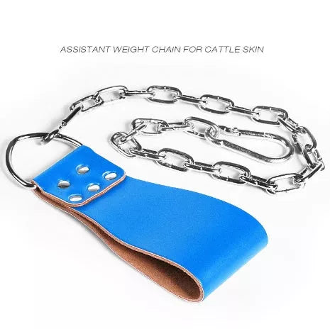 Leather weight lifting belt chain ring for power training in various colours