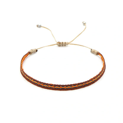 Hand-woven bohemian style bracelet with Spanish vintage and Nepal ethnic influences
