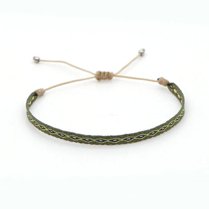 Hand-woven bohemian style bracelet with Spanish vintage and Nepal ethnic influences