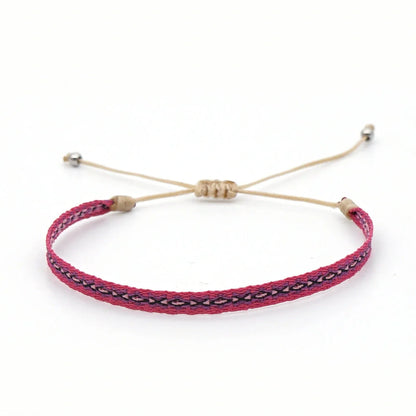 Hand-woven bohemian style bracelet with Spanish vintage and Nepal ethnic influences