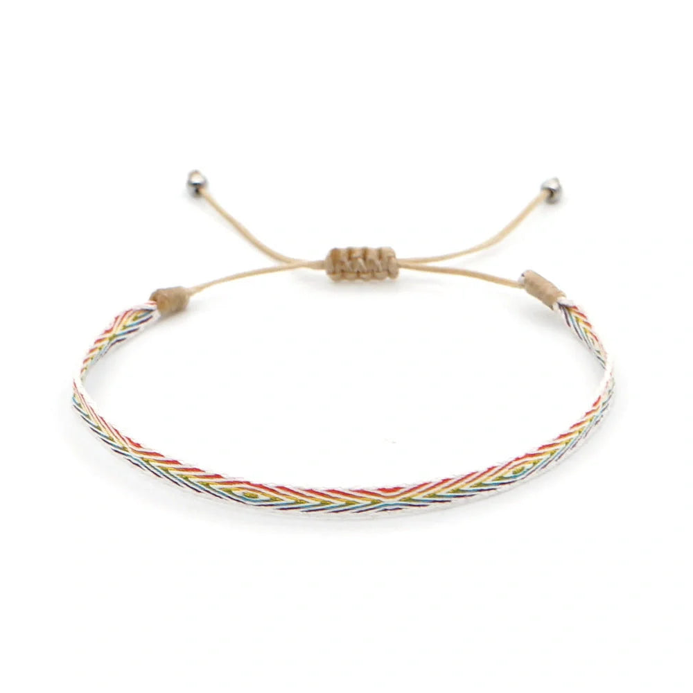 Hand-woven bohemian style bracelet with Spanish vintage and Nepal ethnic influences