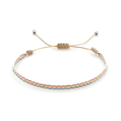 Hand-woven bohemian style bracelet with Spanish vintage and Nepal ethnic influences
