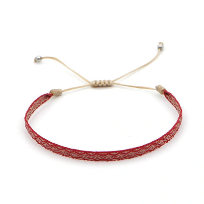 Hand-woven bohemian style bracelet with Spanish vintage and Nepal ethnic influences