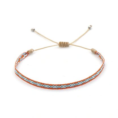 Hand-woven bohemian style bracelet with Spanish vintage and Nepal ethnic influences