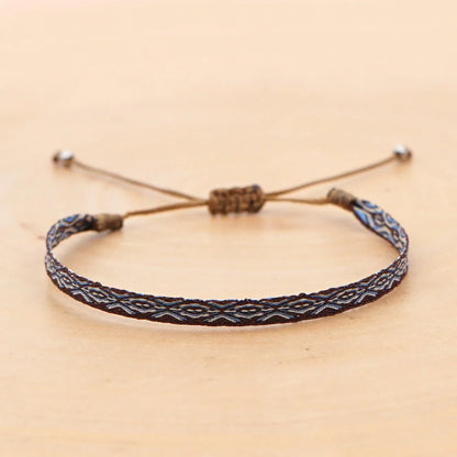 Hand-woven bohemian style bracelet with Spanish vintage and Nepal ethnic influences