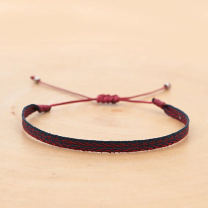 Hand-woven bohemian style bracelet with Spanish vintage and Nepal ethnic influences