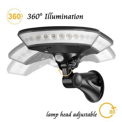 360-degree luminous solar light with ABS housing and motion sensor for outdoor garden illumination