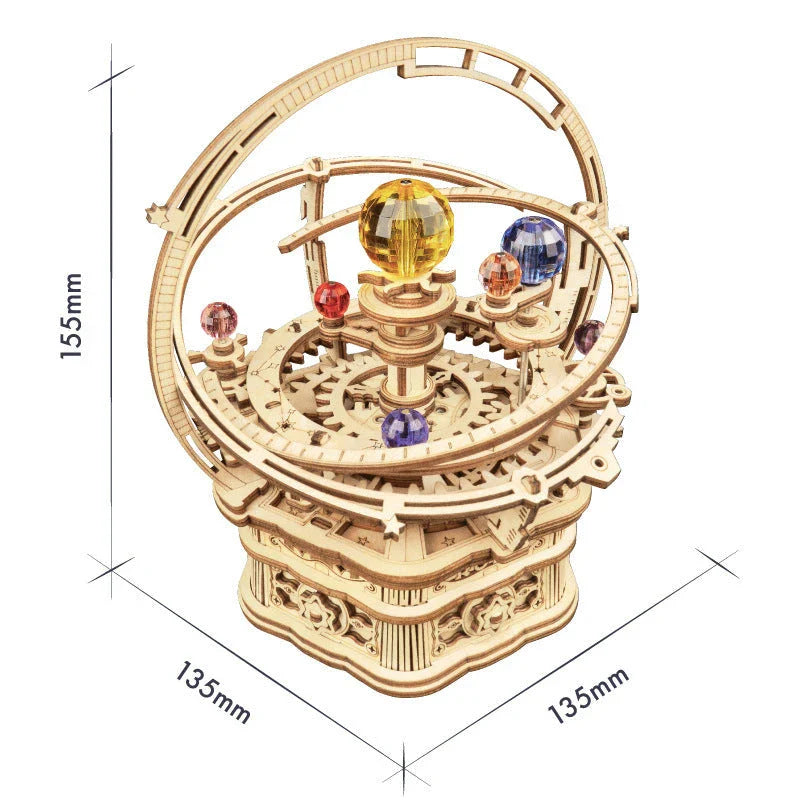 Enchanting 3D wooden music box kits with rotatable designs and calming melodies, perfect for DIY projects and home decor