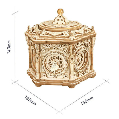 Enchanting 3D wooden music box kits with rotatable designs and calming melodies, perfect for DIY projects and home decor