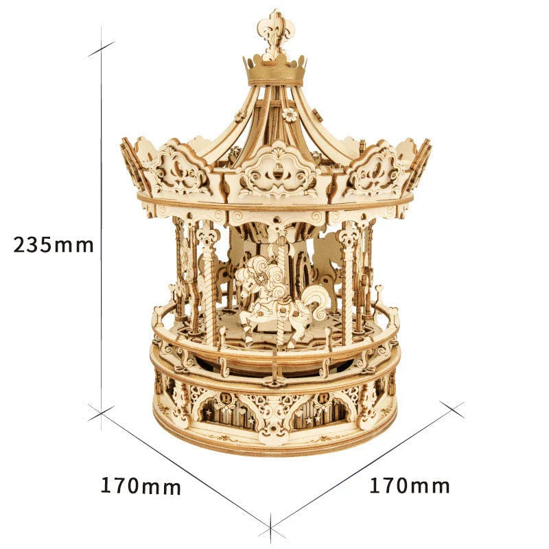 Enchanting 3D wooden music box kits with rotatable designs and calming melodies, perfect for DIY projects and home decor