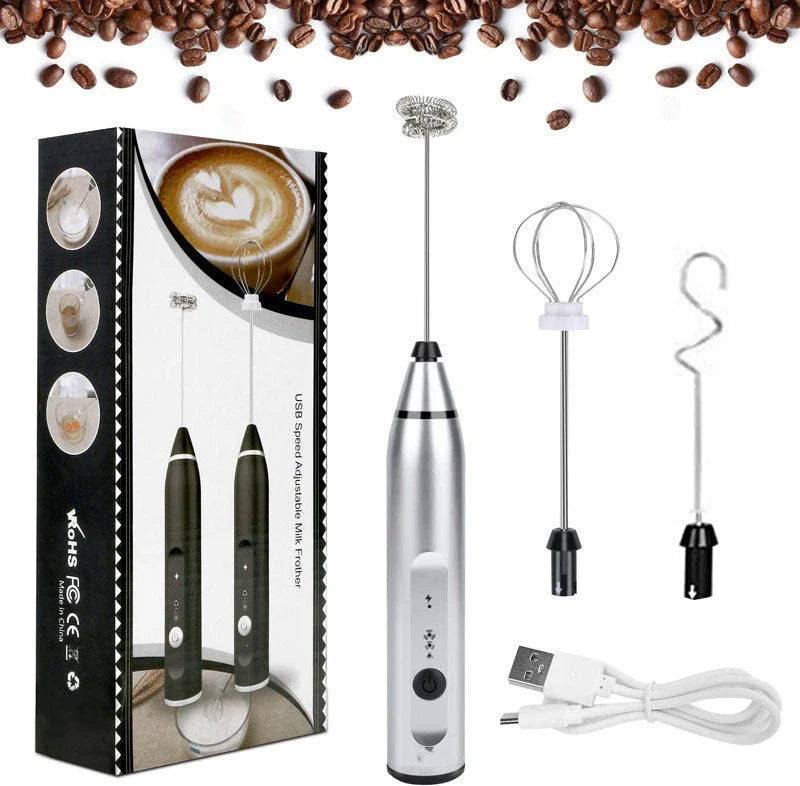 Premium Rechargeable Milk Frother - Versatile Kitchen Gadget for Latte Art, Baking, and More