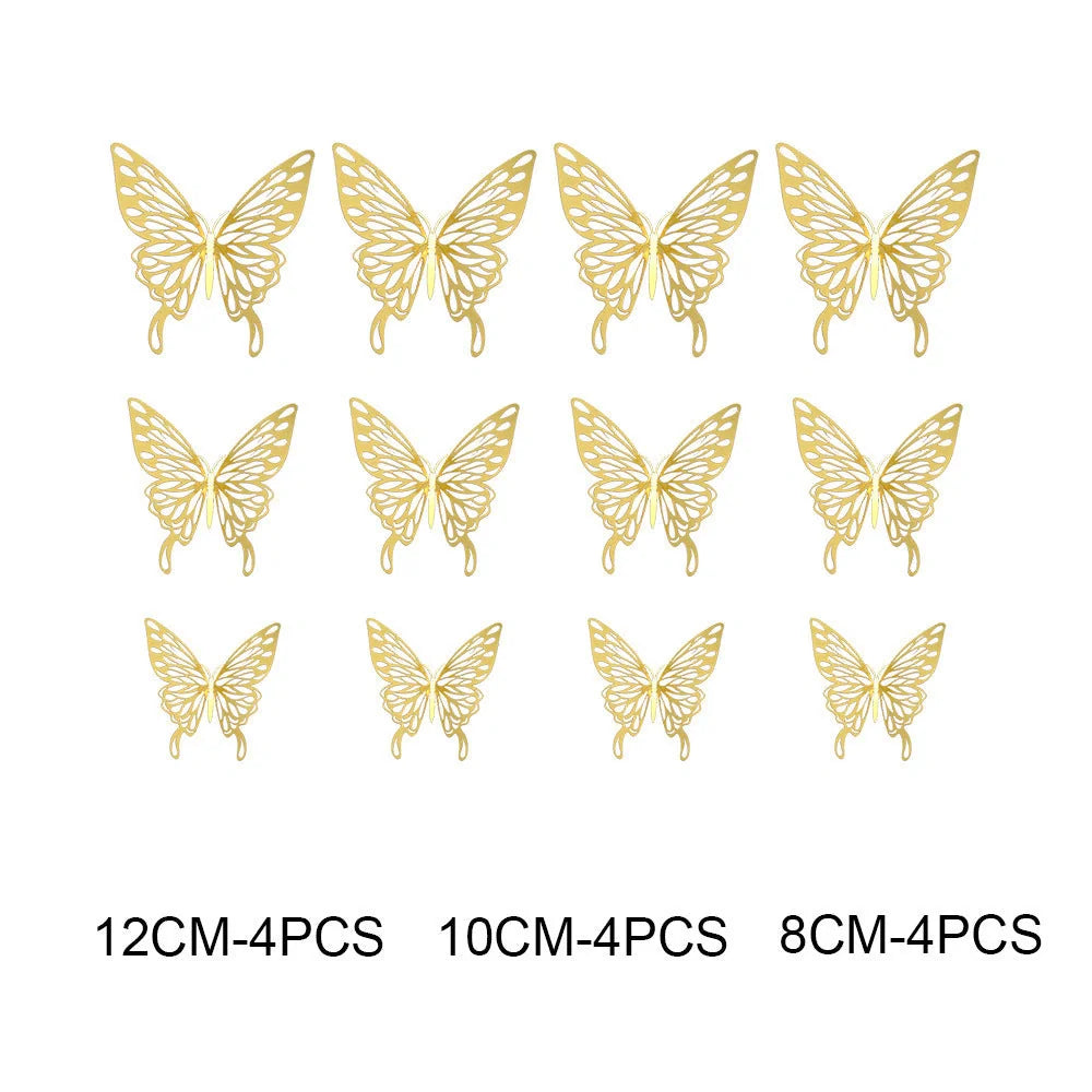 3D Hollow Butterflies Mirror Wall Stickers for Kids Rooms and Home Decor