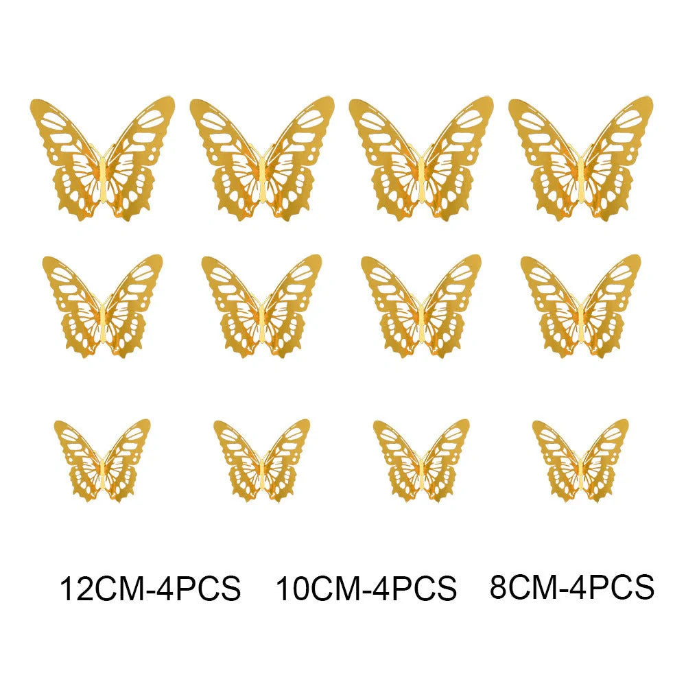 3D Hollow Butterflies Mirror Wall Stickers for Kids Rooms and Home Decor