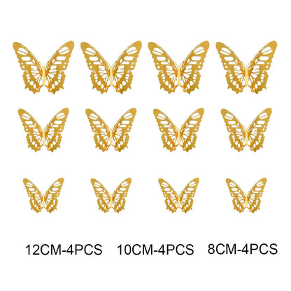 3D Hollow Butterflies Mirror Wall Stickers for Kids Rooms and Home Decor