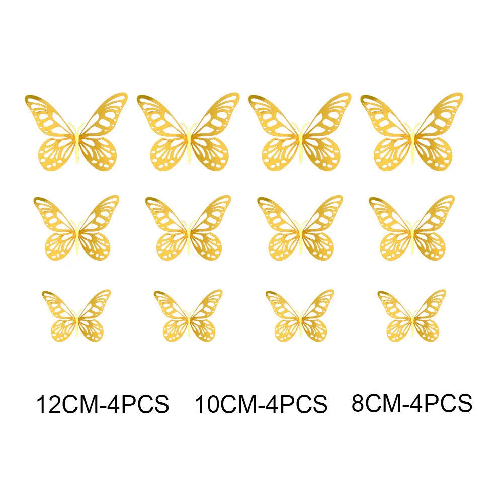 3D Hollow Butterflies Mirror Wall Stickers for Kids Rooms and Home Decor