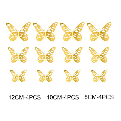 3D Hollow Butterflies Mirror Wall Stickers for Kids Rooms and Home Decor