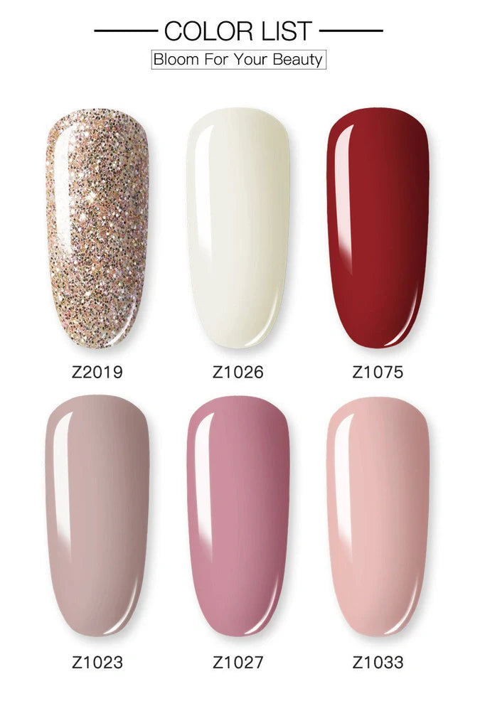 Rosalind 3-in-1 polymer powder nail kit with six colour options in 88×32×123mm packaging