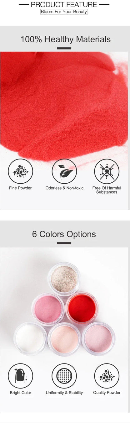 Rosalind 3-in-1 polymer powder nail kit with six colour options in 88×32×123mm packaging