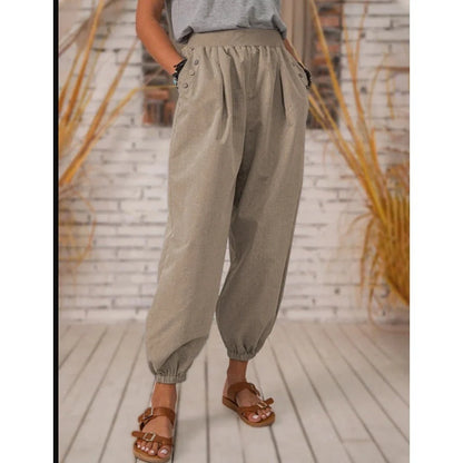 Casual bloomers in polyester cotton blend with pockets, available in multiple colours and sizes.
