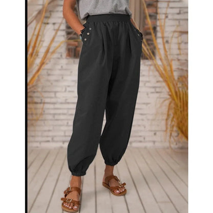 Casual bloomers in polyester cotton blend with pockets, available in multiple colours and sizes.