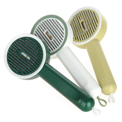 Premium pet grooming comb with integrated UV light sanitiser for thorough cleaning and mite elimination