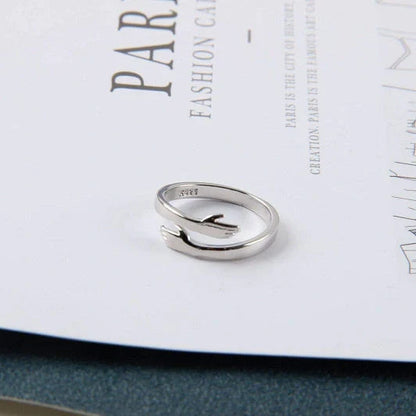 Adjustable Alloy Hands Hug Ring in silver and gold with unique geometry design