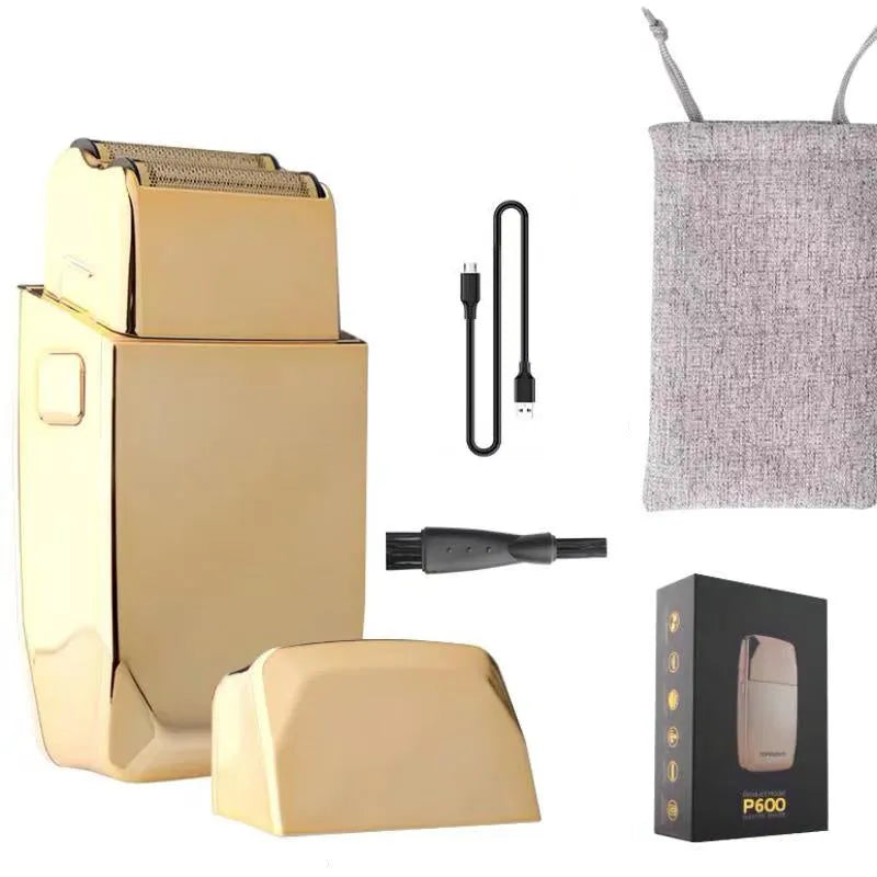 Gold cordless hair clipper with 25W motor and dual charging capability