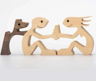 Nordic style wooden office desktop ornament with polished finish and bionic animal design