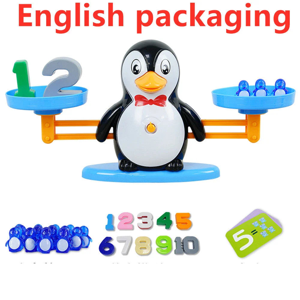 Engaging early math learning toys with colorful digital characters, including monkeys, penguins, and other animals, designed to teach preschoolers essential numeracy skills through interactive play.