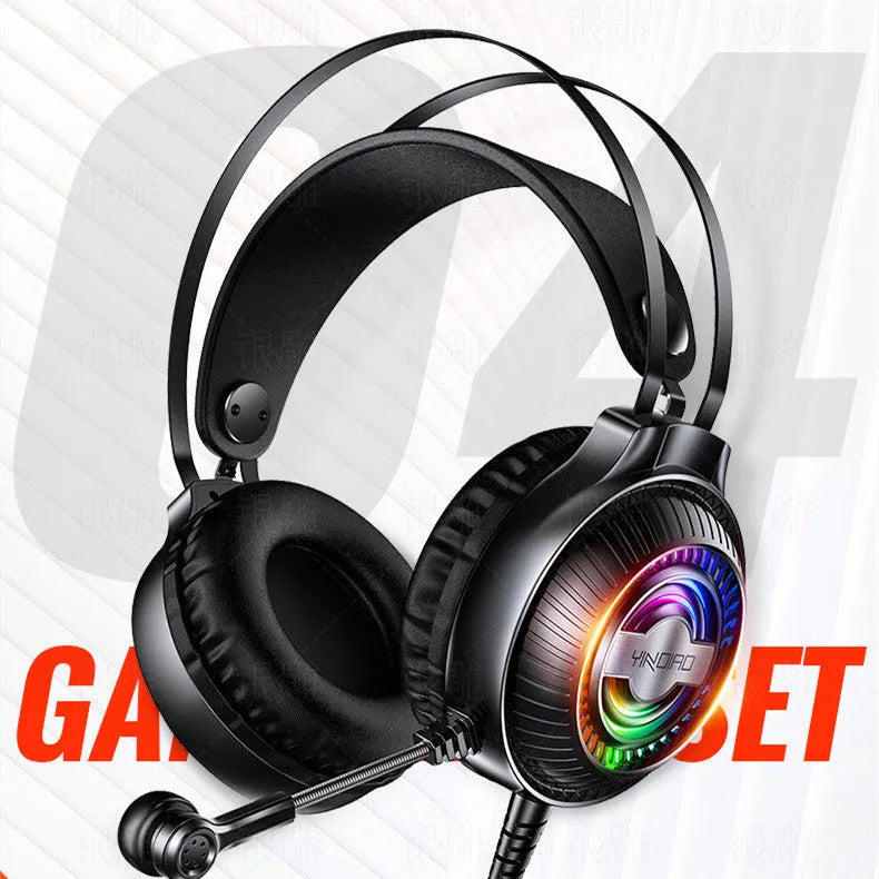 Wired computer headset for PC with 3.5mm plug, over-ear design featuring 50mm speakers and breathable protein earmuffs, available in black or white colour