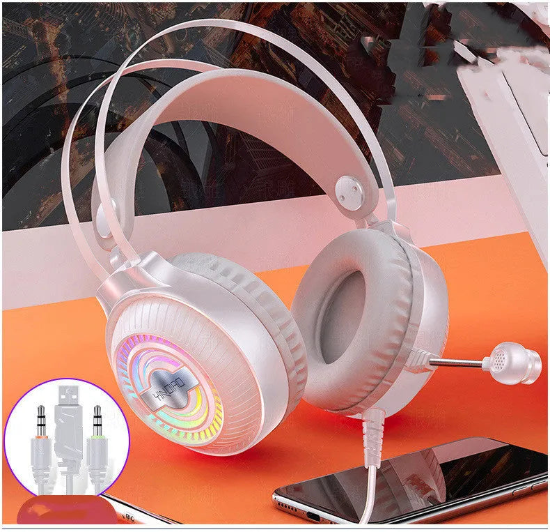 Black wired computer headset with over-ear design and 3.5mm plug for PC connection