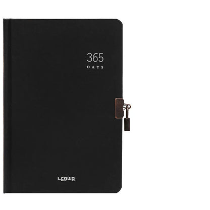 A5 hardcover locked diary notebook with 365 pages in beige camel colour