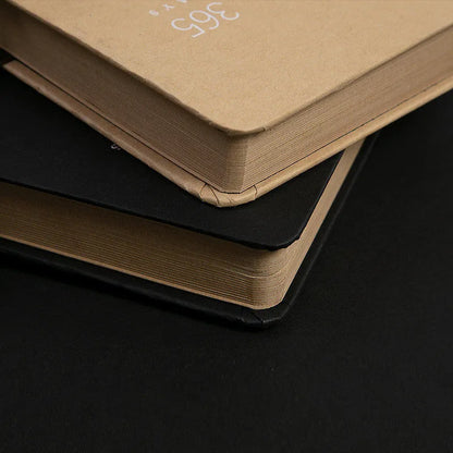 A5 hardcover locked diary notebook with 365 pages in beige camel colour