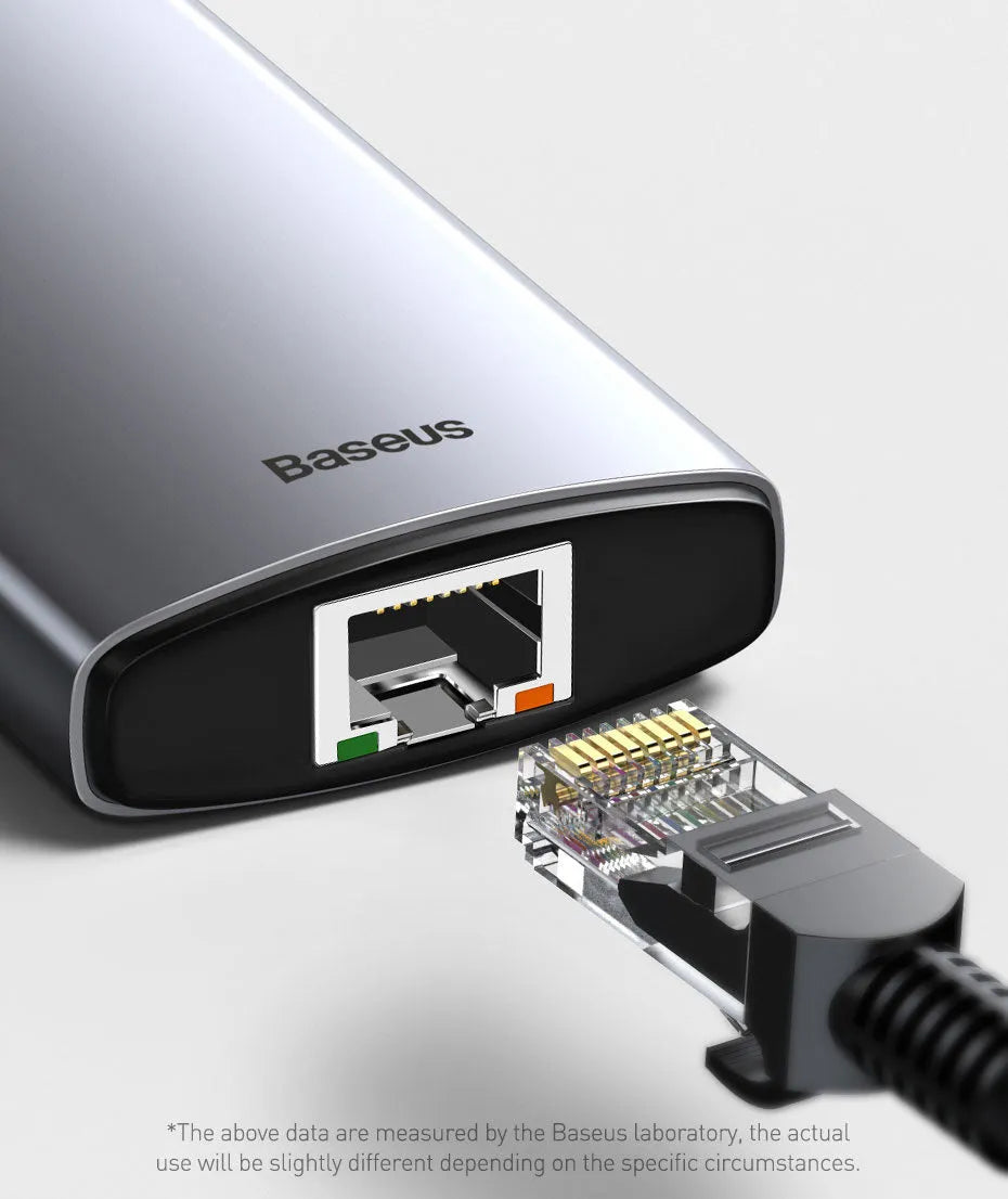 Baseus 5-in-1 USB C hub docking station, aluminium alloy Space Grey, 131.5 x 44.5 x 16.5 mm, HDMI-compatible and USB 3.0 ports