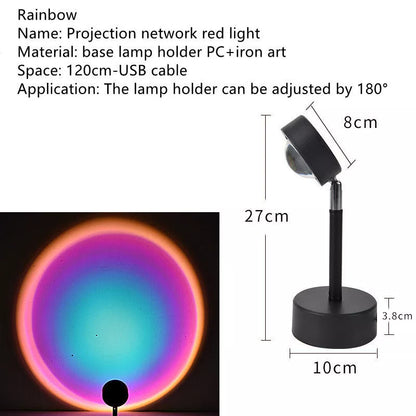 WiFi LED Sunset Projector Light with 16 colour options and 360° rotation