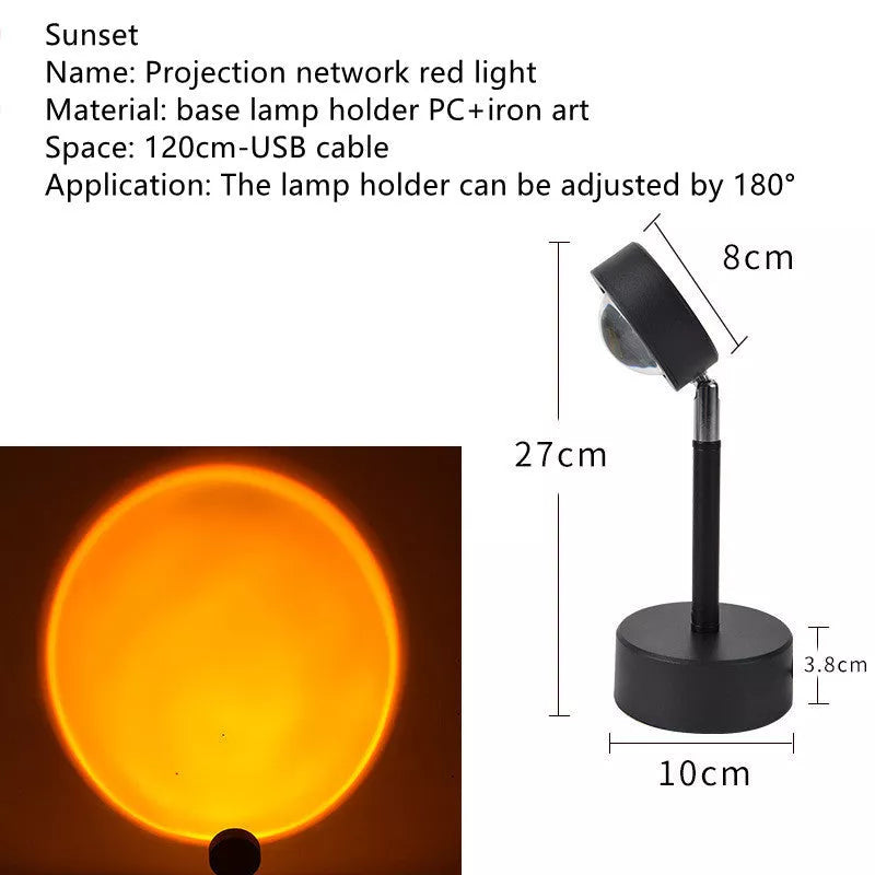 WiFi LED Sunset Projector Light with 16 colour options and 360° rotation