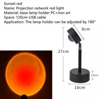 WiFi LED Sunset Projector Light with 16 colour options and 360° rotation