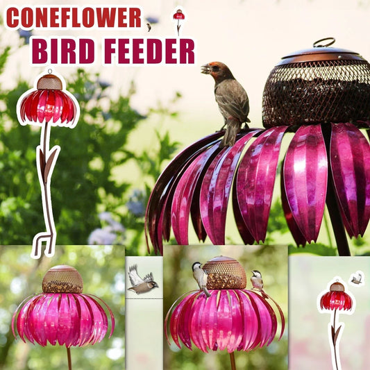 Petal-shaped bird feeder in various colours, designed to attract and delight birds in the garden