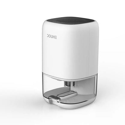Mini portable dehumidifier in white, blue, or dark green with 0.7L water tank